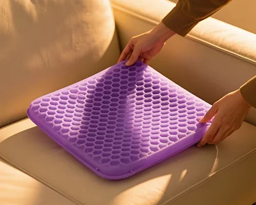 Close-up of honeycomb gel texture